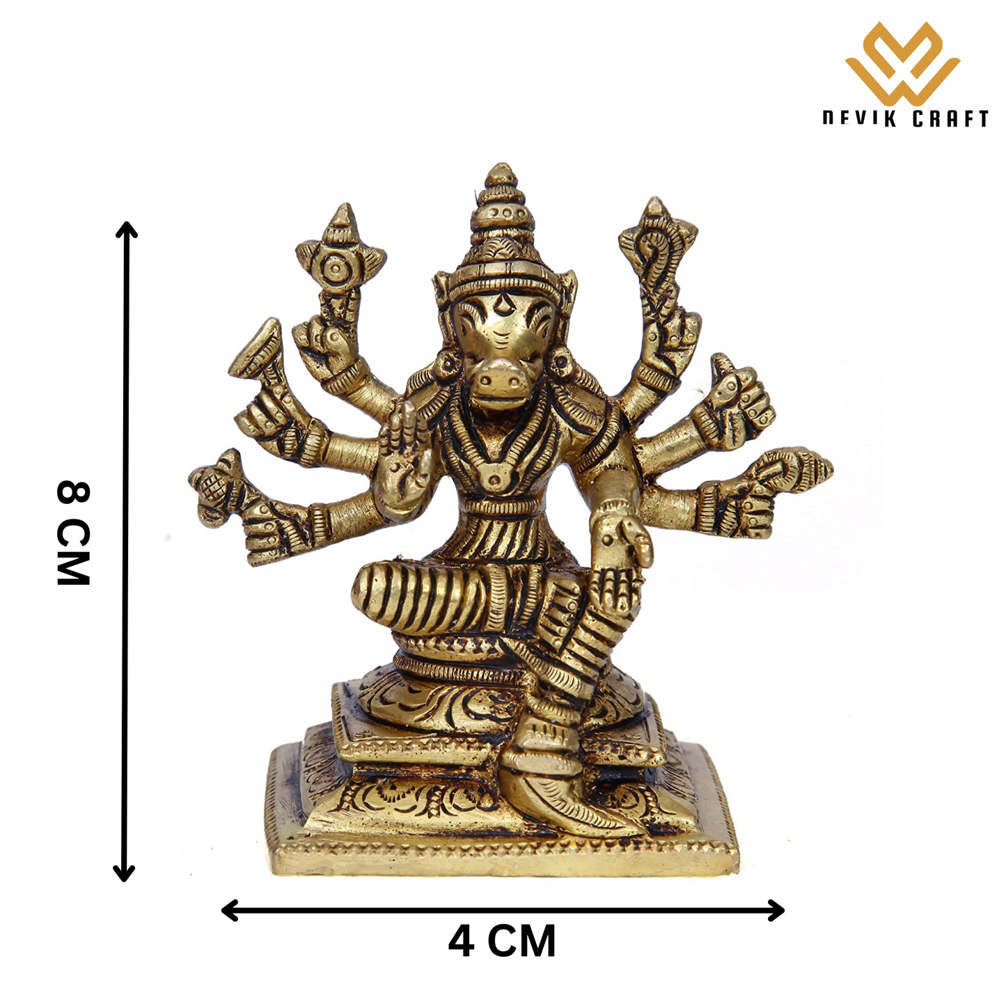 Varahi Amman Brass Statue 8 cm Height -Divine Décor for Prosperity and Protection