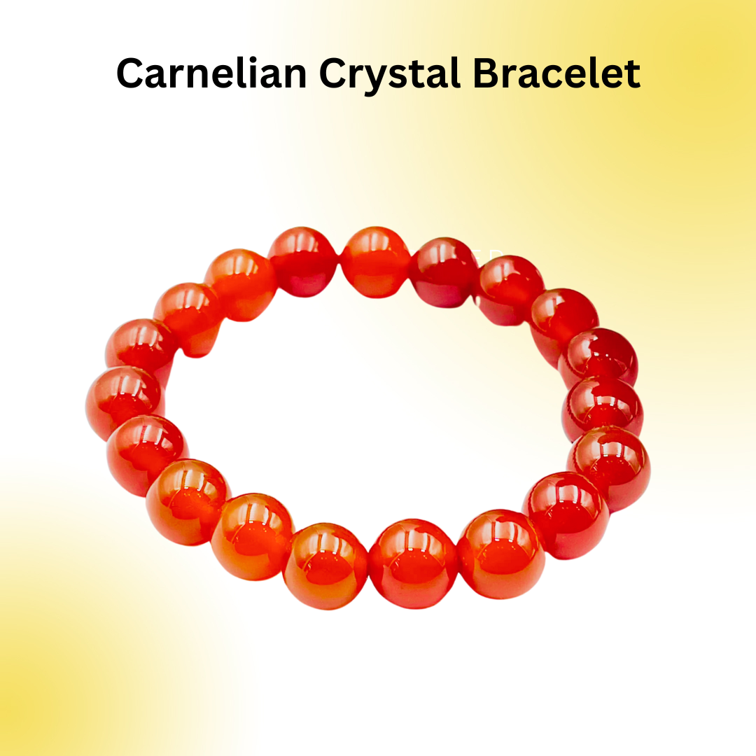 Carnelian Bracelet 8mm good luck, inner peace, and anxiety relief