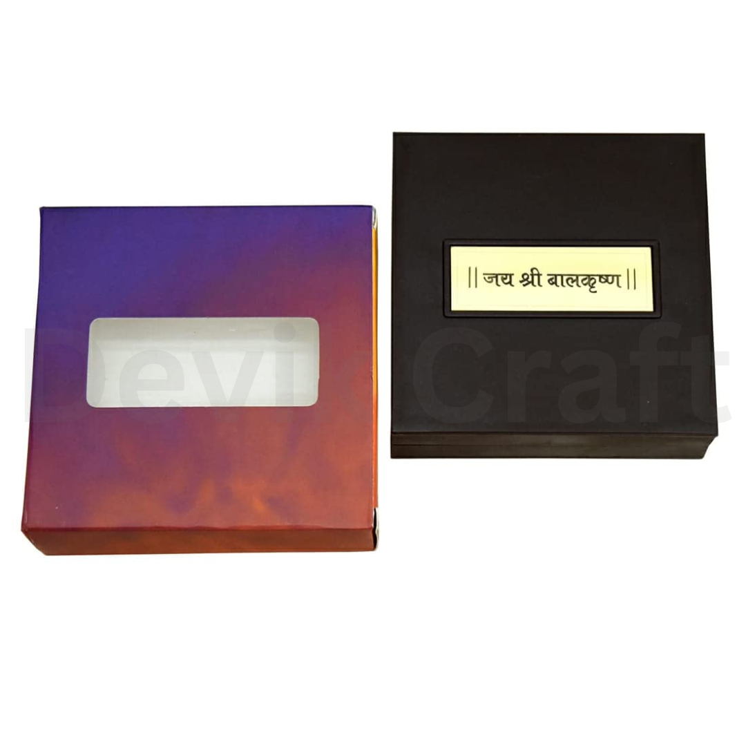 24K Gold Coated Bal Krishna Photo Frame - Acrylic Gold Plated Decorative Showpiece