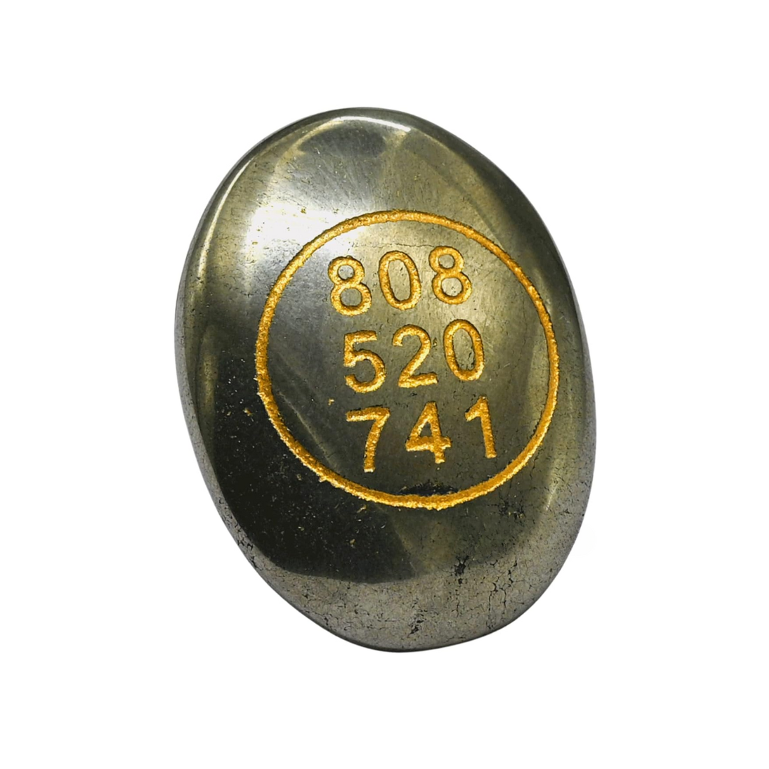 Pyrite Zibu Symbols Crystal for Money - Lucky Stone 808520741 Zibu Coin - 520741 Stone for Money, Wealth, Abundance and Prosperity Manifestation