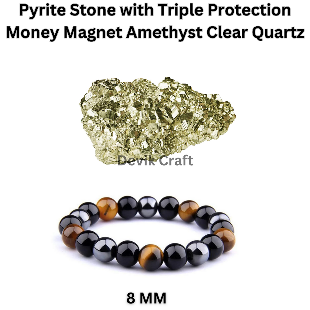 Amethyst Pyrite Bracelet Healing Bracelet Gemstone 