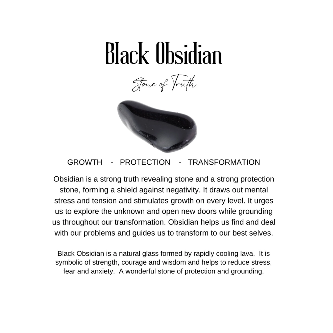 Black Obsidian Crystal Bracelet for Ultimate Protection and Spiritual Growth