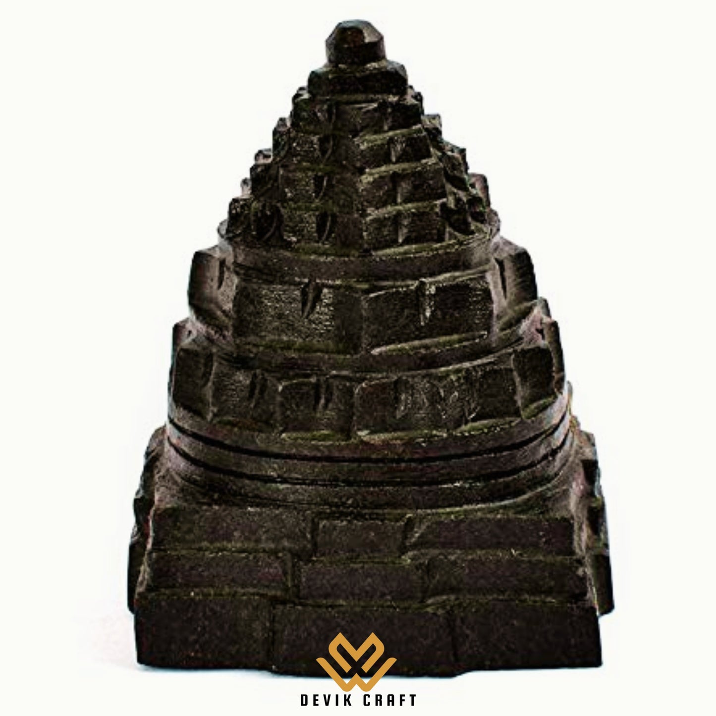 Saligram Stone Maa Lakshmi Meru Shri Yantra - Enhance Prosperity and Spiritual Energy 110g