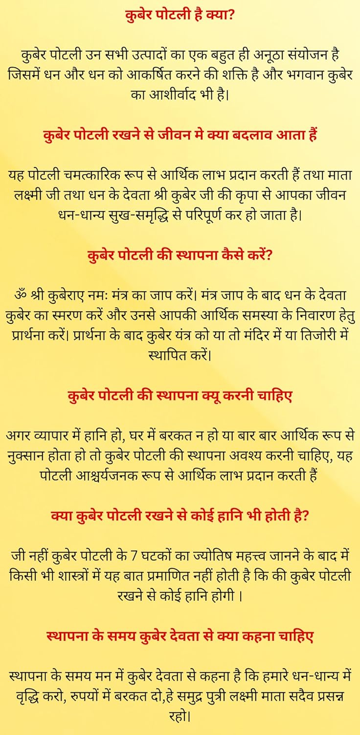 Kuber Potli for Home, Shop, Business, Factory, Money Growth, Business Growth, Prosperity and Financial Success (Business)