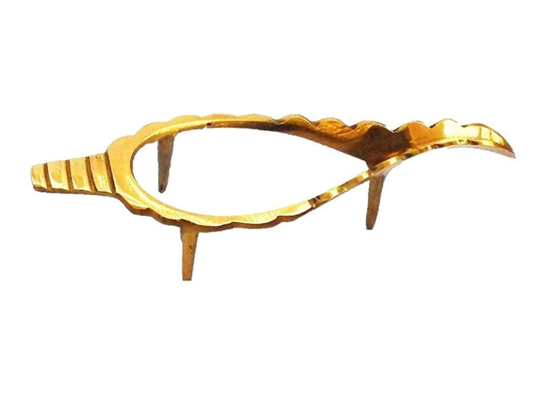 Big Size Vamavarti Natural Loud Blowing Shankh 8 inch with Brass Stand