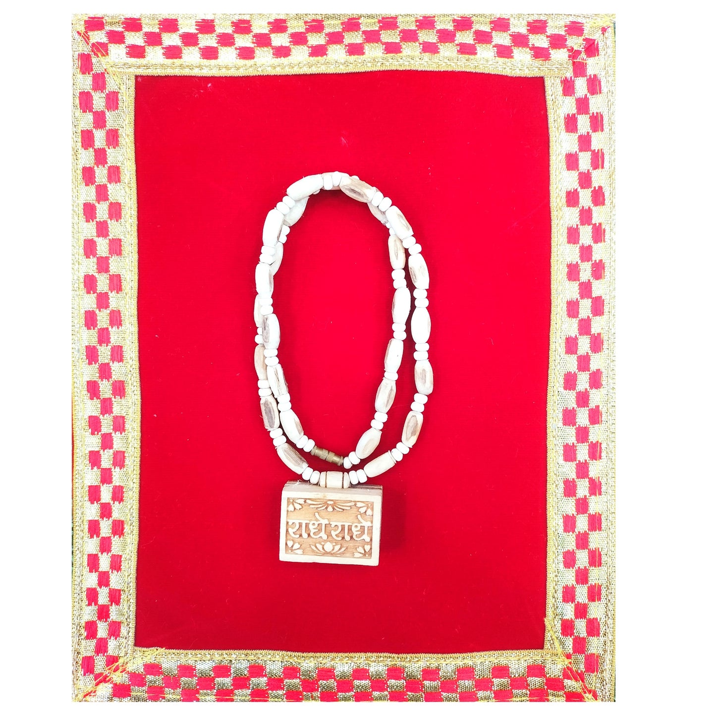 Original & Natural Wood Tulsi Kanthi Mala With Radhe Radhe locket Pendent