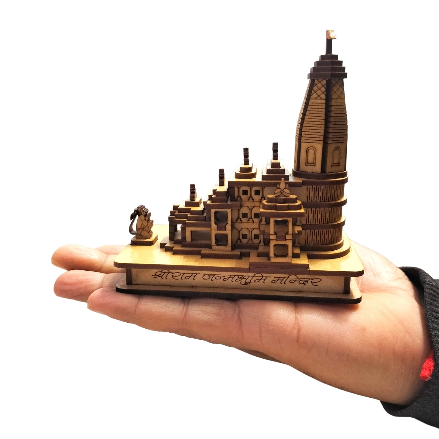 Ram Mandir Ayodhya Wood 3D Temple Model Replica Wooden Small