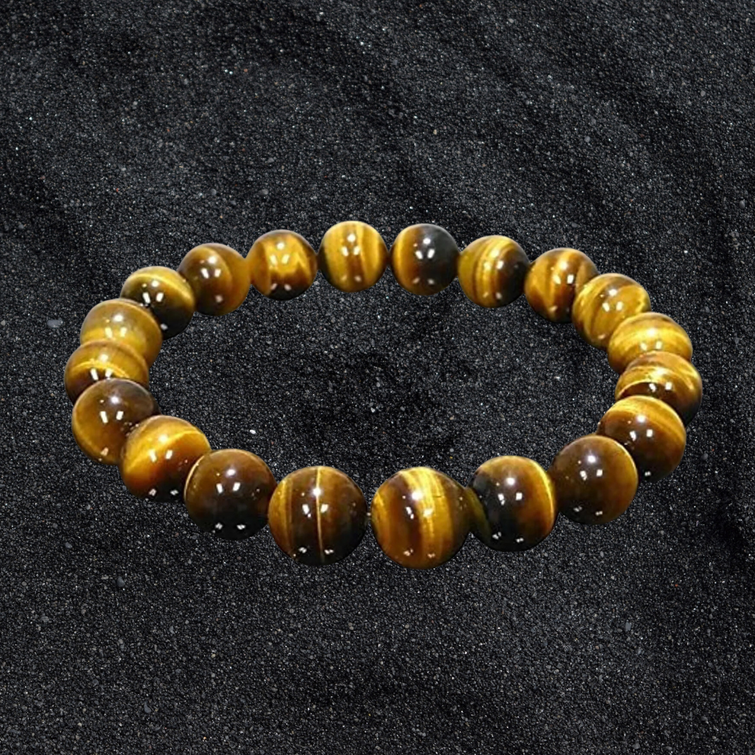 AAA Genuine Tiger Eye Bracelet, Natural Yellow Brown Tiger's eye, Protection Willpower, Confidence, Motivation