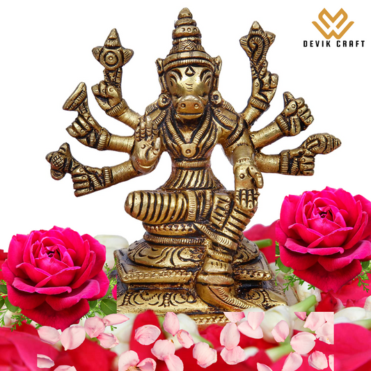 Varahi Amman Brass Statue 8 cm Height -Divine Décor for Prosperity and Protection