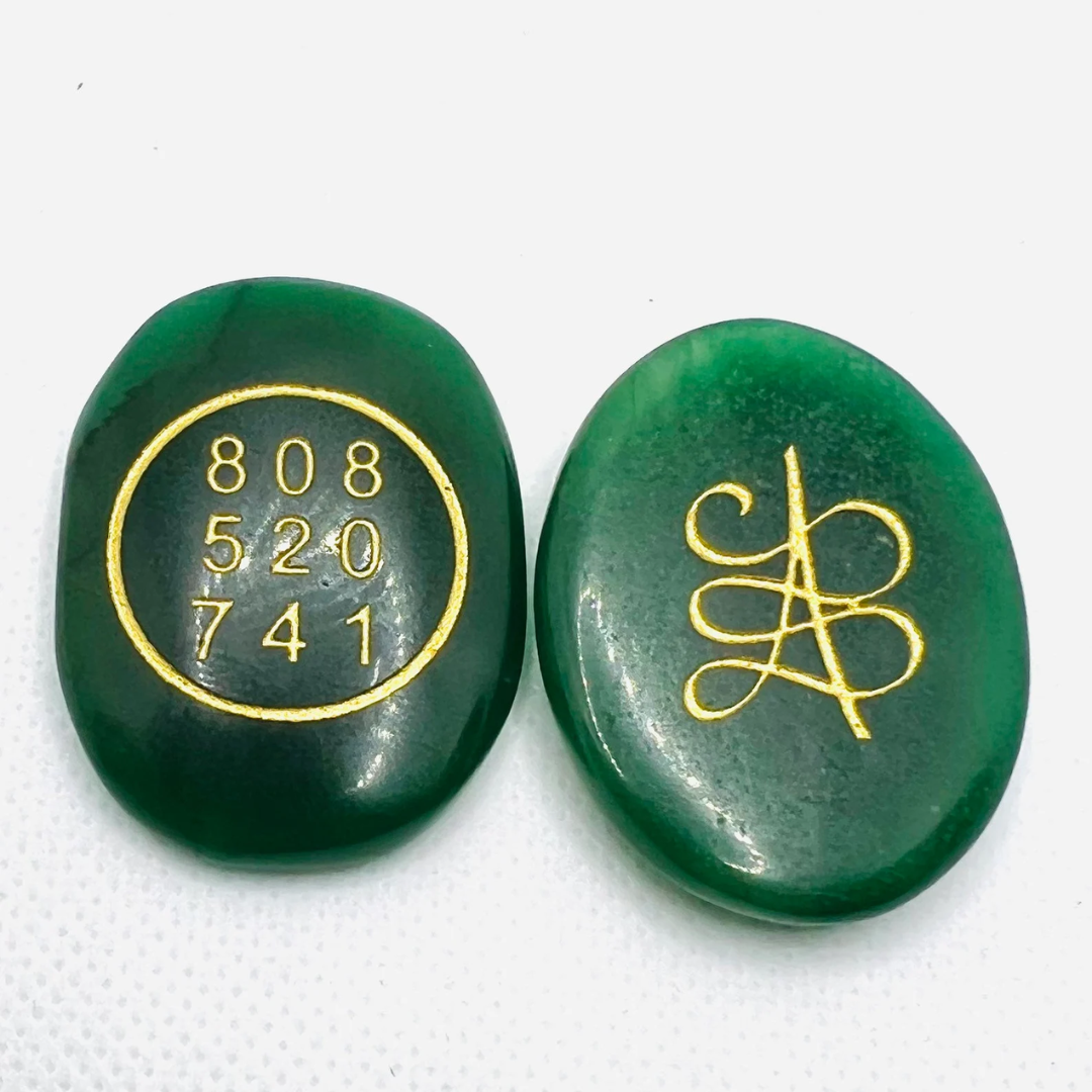 Zibu Coin Original Green Aventurine Stone - Infused with Positive Energies for Luck, Prosperity, and Love