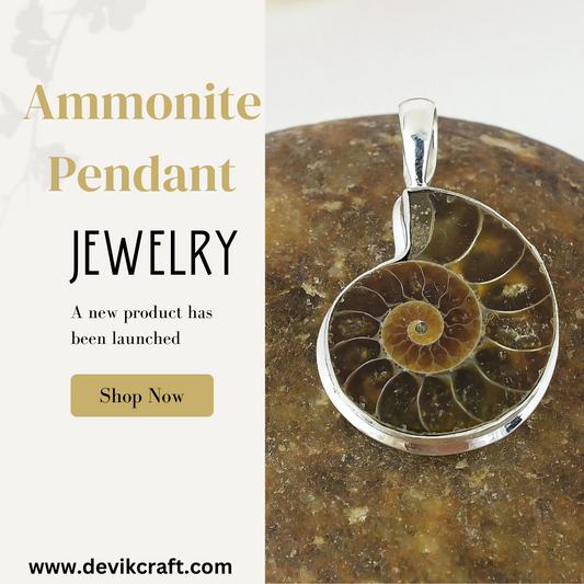 Ammonite Spiral Sterling Silver Pendant Necklace | River Gandaki, Nepal