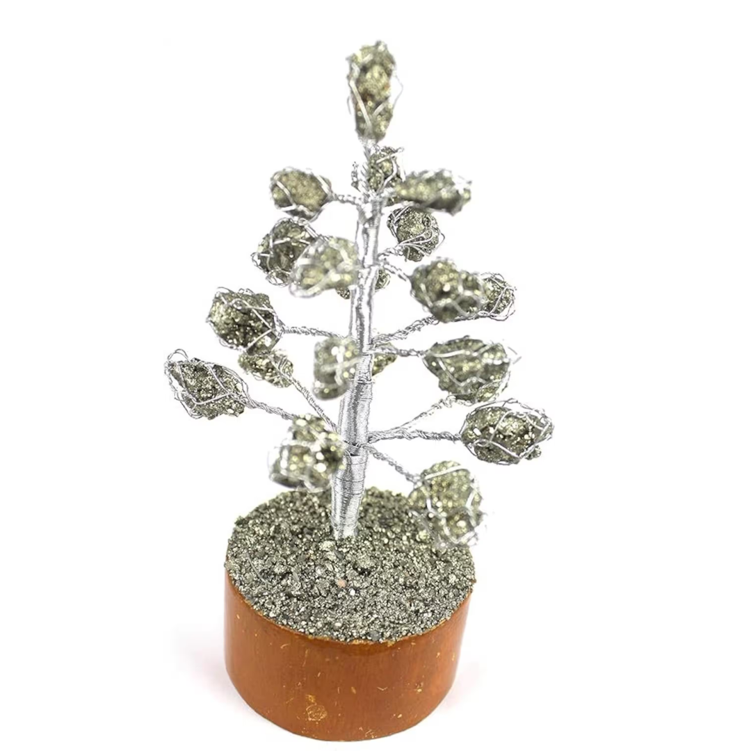 Pyrite Tree Figurine  Money Bonsai for Good Luck, Reiki Healing, Crystals Balancing - Wealth Prosperity Room Decor
