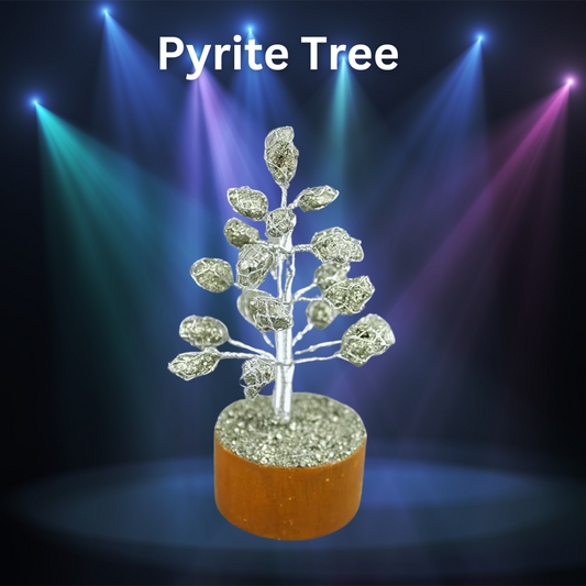 Pyrite Tree Figurine  Money Bonsai for Good Luck, Reiki Healing, Crystals Balancing - Wealth Prosperity Room Decor