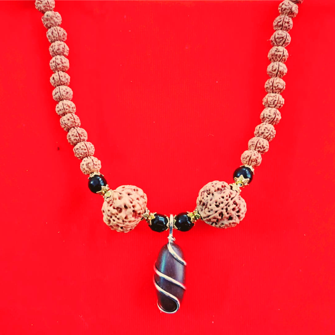 Magical Narmadeswar Mala Energized Rudraksha Necklace with Free Bracelet