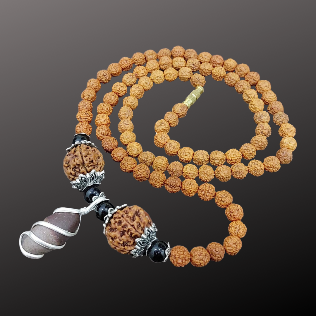 Magical Narmadeswar Mala Energized Rudraksha Necklace with Free Bracelet