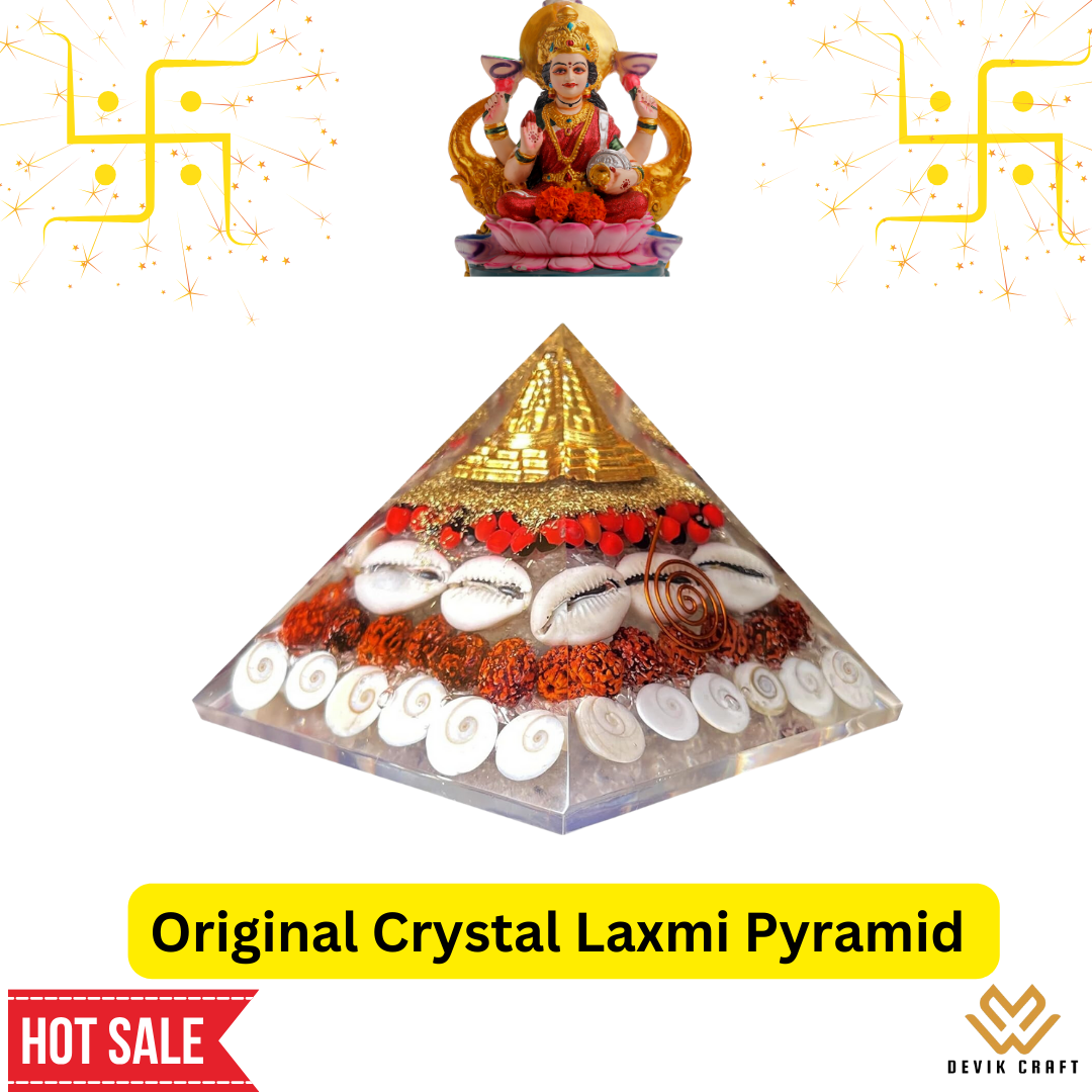 Original Crystal Laxmi Pyramid - Vastu Money Wealth Good Luck Prosperity