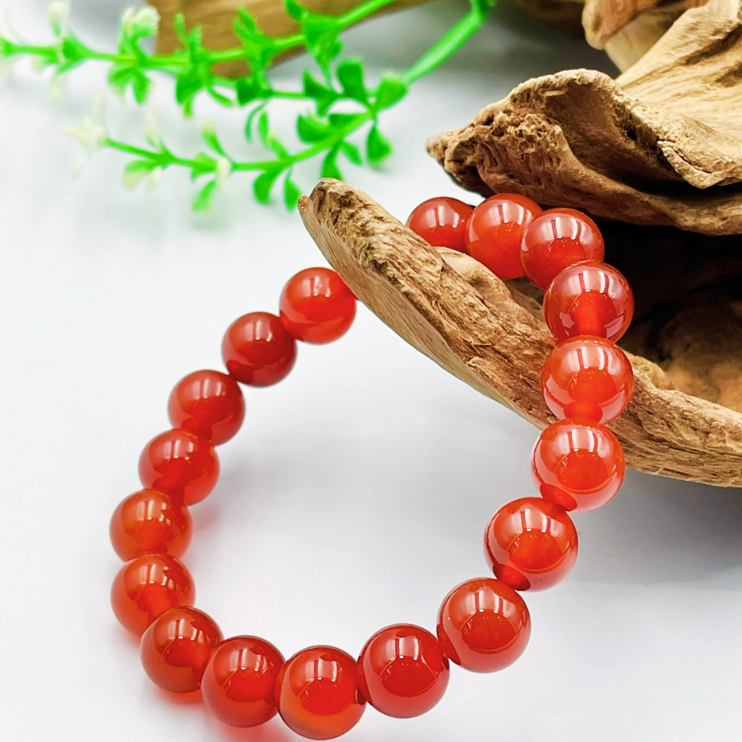 Carnelian Bracelet  8mm good luck, inner peace, and anxiety relief