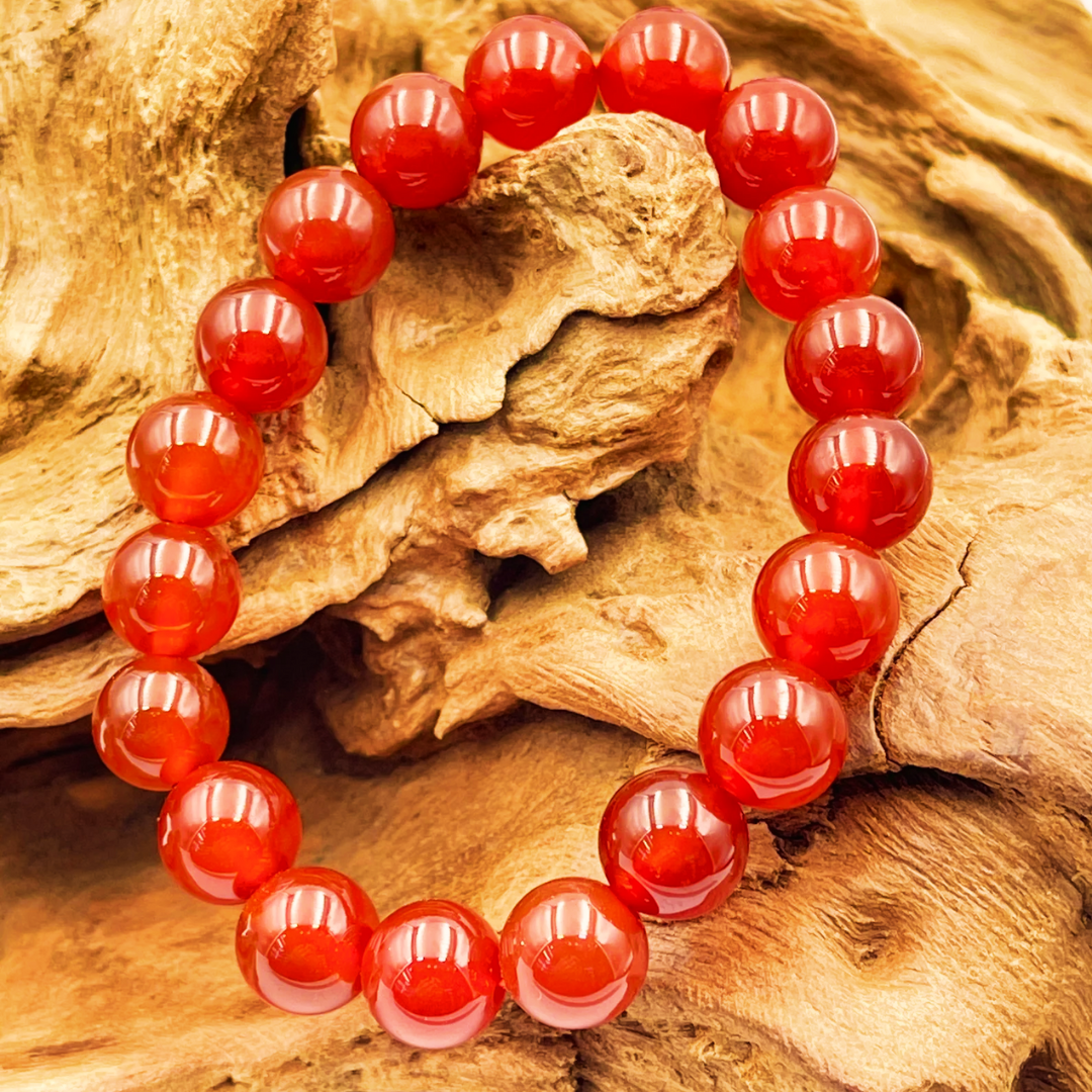 Carnelian Bracelet  8mm good luck, inner peace, and anxiety relief