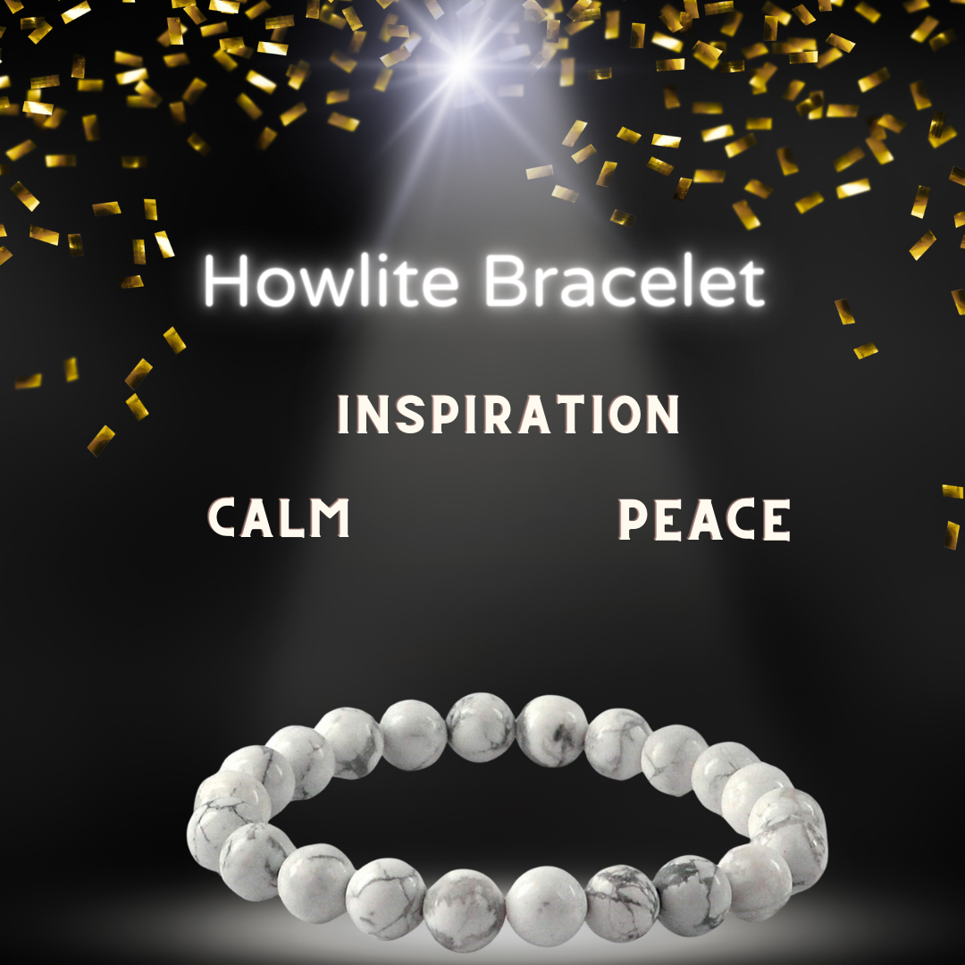 White Howlite Bracelet for Unisex - Inspire Calm and Creativity with 8mm Healing Beads - Perfect Gift for Men & Women
