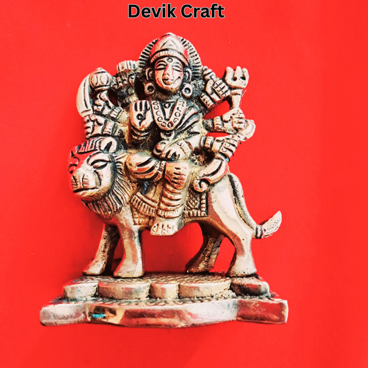 Goddess Durga Maa Brass Statue - Sacred Home Decor, Spiritual Gift, Divine Golden Idol