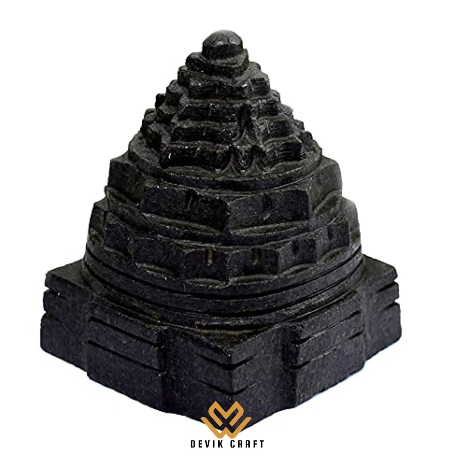 Saligram Stone Maa Lakshmi Meru Shri Yantra - Enhance Prosperity and Spiritual Energy 110g