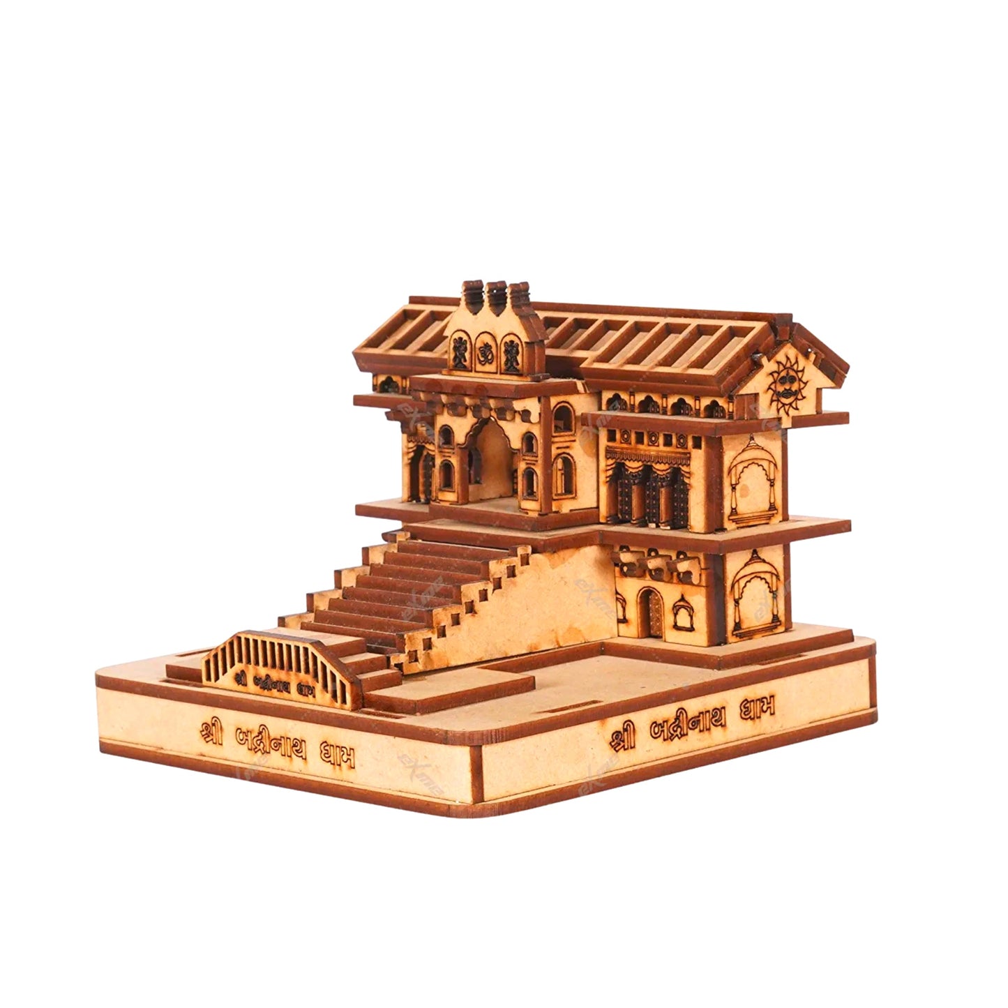 Small Badrinath Temple Original Art 3D Wood Temple Model for Home/Office/Shop and Car Dashboard