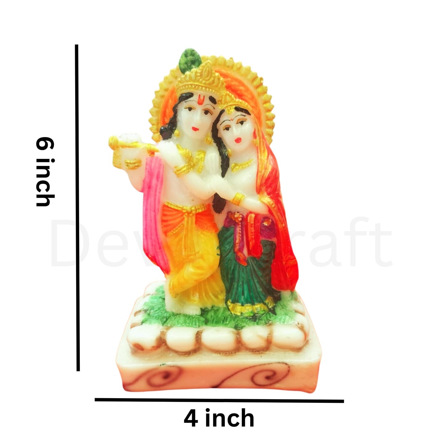 Lord Radha Krishna Statue Murlidhar Krishan Kanhiya Idol, 6 Inches