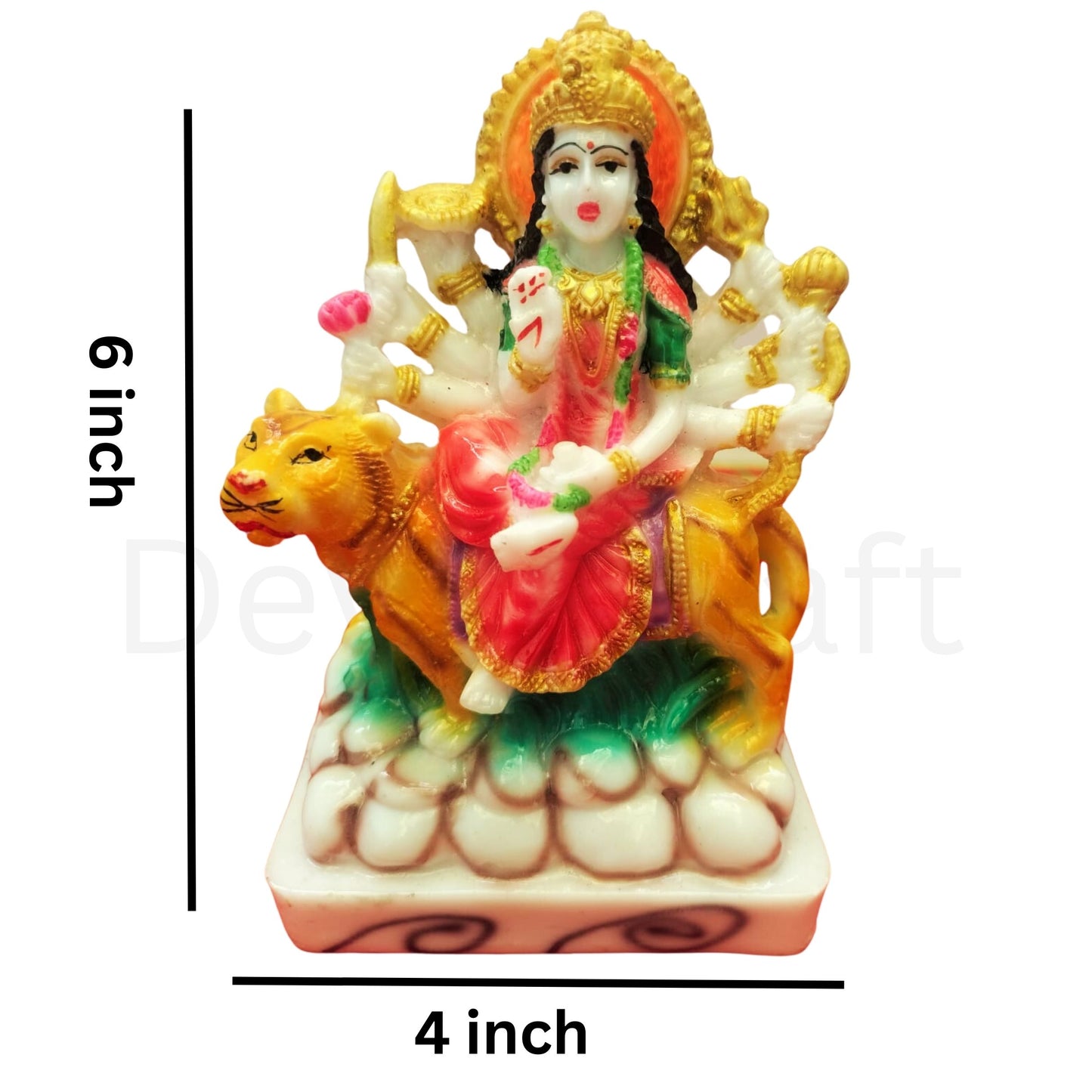 Sherawali Mata Durga Maa Murti Statue For Pooja Vaishno Devi Idol 6 Inch