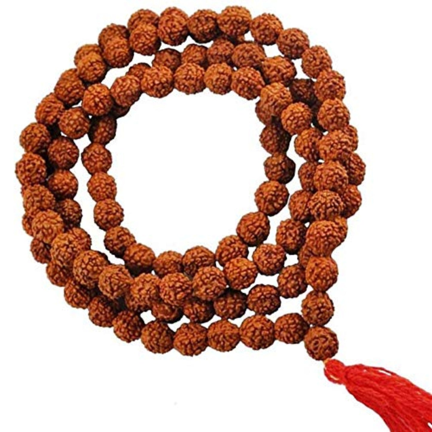 Rudraksha Mala Panchmukhi Original 5 Face 108 Beads with Brass Lord Shiva Trishul and Hancrafted Wooden Shiv Damru