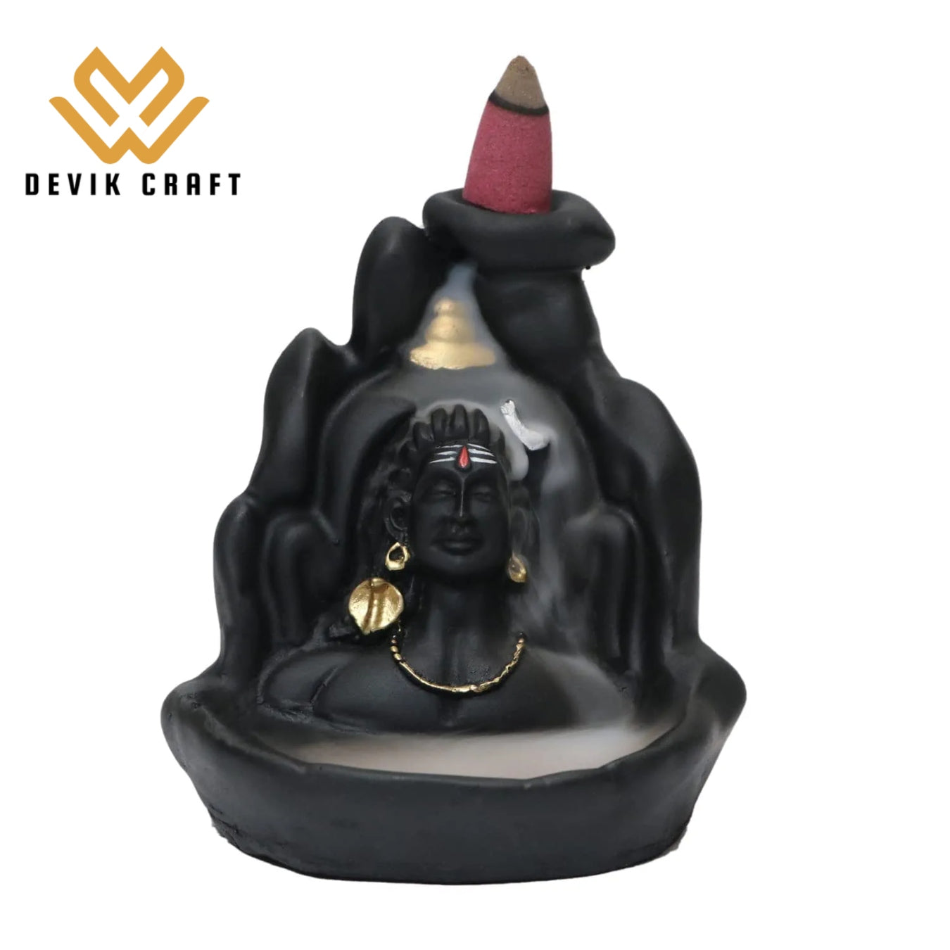 Mahadev Adiyogi Shiv Shankara Backflow Incense Burner with 5 Cones